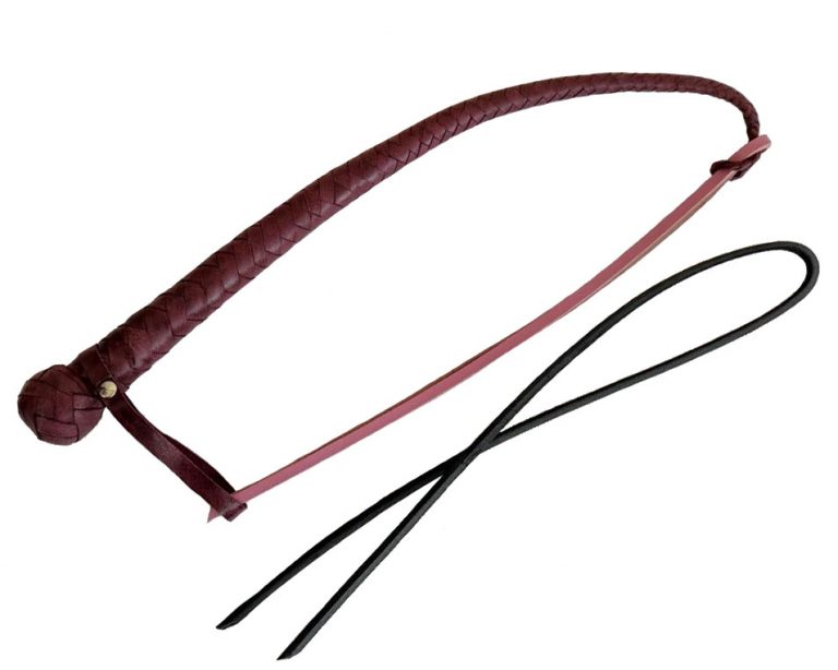 Leather Whip Dog with 2 Hard Falls 83cm/32.7″ Painful Touch